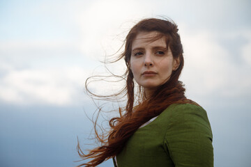 Portrait of woman in Victorian stylish outfit