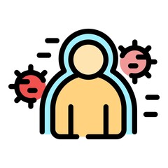 Immunology icon. Outline immunology vector icon color flat isolated