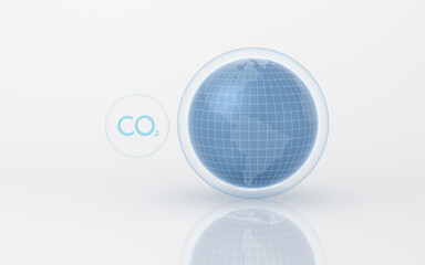 Global carbon emissions, 3d rendering.