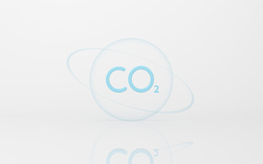 Carbon emissions with a white background, 3d rendering.