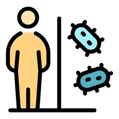 Antiviral resistance icon. Outline antiviral resistance vector icon color flat isolated