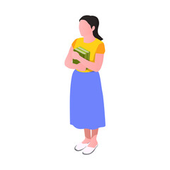 Woman Holding Books