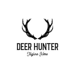 deer antlers vector logo design illustration