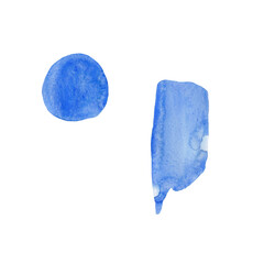 Abstract drawing of watercolor blue stain on white background. Watercolor texture. Background. Isolated