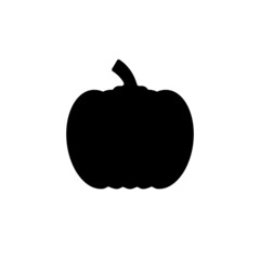 Black pumpkin icon. Vector clipart and silhouette on a white background. 