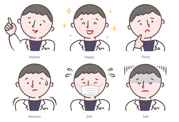 お医者さんのいろんな表情セット