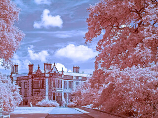 Arley Hall in coloured infrared, Arley Hall, Cheshire, UK