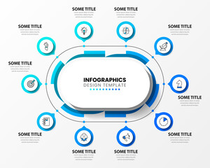 Infographic design template. Creative concept with 10 steps