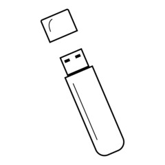 USB flash drive outline icon.