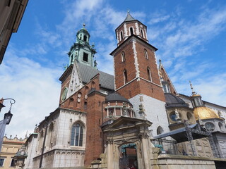 Towers of Wawel Cathedral of Krakow Poland 