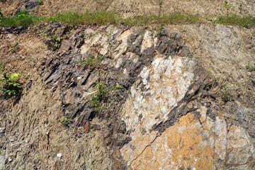 layer and texture of shale sedimentary rock in the nature.