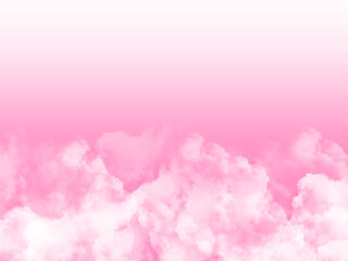 Sky with beautiful clouds. Cloud background. Pink cloud texture background. White Clouds on pink background.