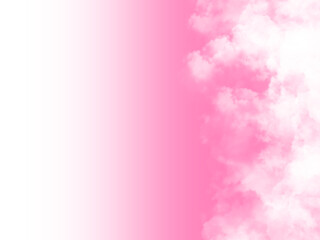 Sky with beautiful clouds. Cloud background. Pink cloud texture background. White Clouds on pink background.