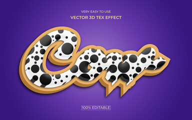 Cow text effect design. cow 3d editable text effect design.