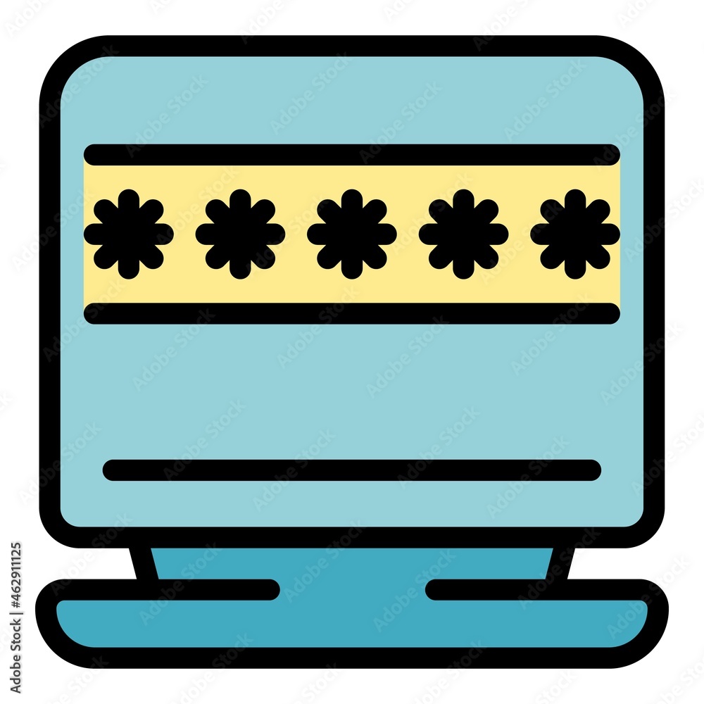 Poster customize password icon. outline customize password vector icon color flat isolated