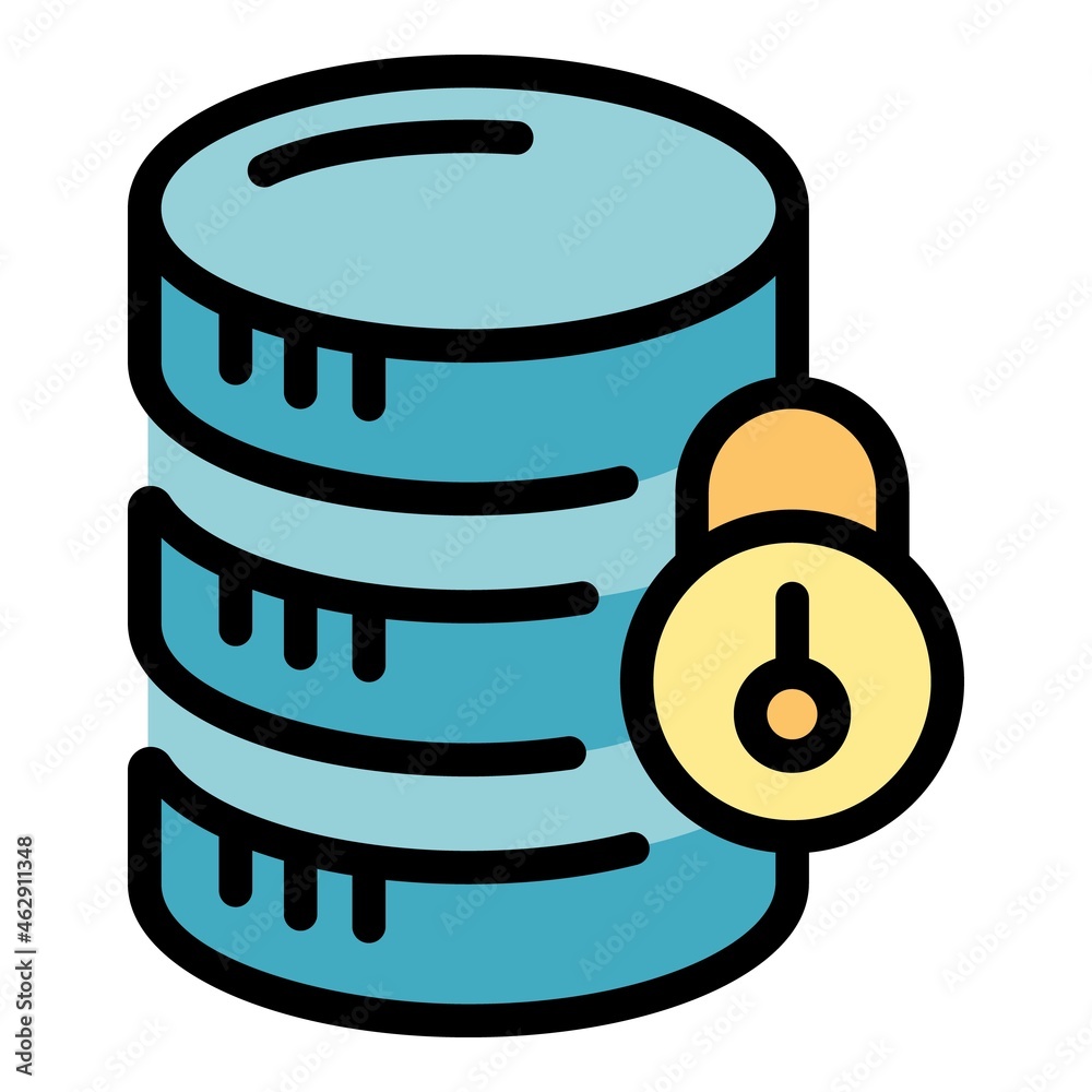 Poster internet web locked icon. outline internet web locked vector icon color flat isolated