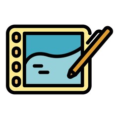 Ergonomic device icon. Outline ergonomic device vector icon color flat isolated