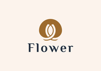 Luxury elegant tulip flower logo Flower symbol. Beauty, spa, salon, cosmetics or boutique logo and more business.
