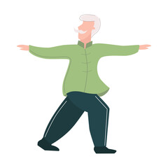 elderly man doing fitness