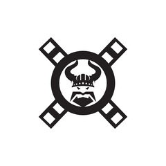 Viking movie film production company logo design