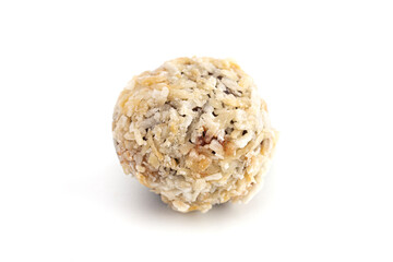 Coconut Chocolate Energy Balls Isolated on White Background