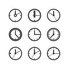 A set of clock face icons. simple vector illustration on a white background