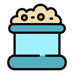 Textile production icon. Outline textile production vector icon color flat isolated