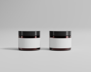 A round brown plastic cream bottle