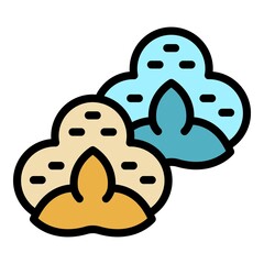 Cotton plant icon. Outline cotton plant vector icon color flat isolated