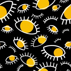 seamless pattern with yellow eyes