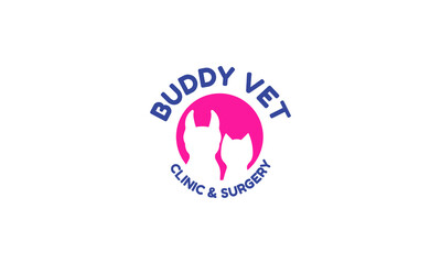 Silhoutte of dog and cat for pet shop or animal veterinary clinic