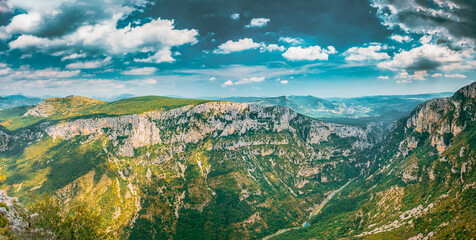 Beautiful Mountains Landscape Of The Gorges Du Verdon In South-eastern France.