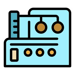 Textile equipment icon. Outline textile equipment vector icon color flat isolated