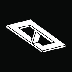 Impossible optical illusion shapes. Optical art object. Geometry. Impossible figures.