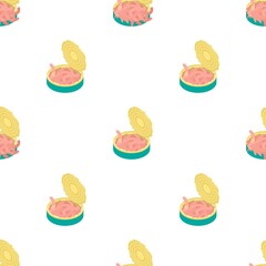 Can of earthworm pattern seamless background texture repeat wallpaper geometric vector