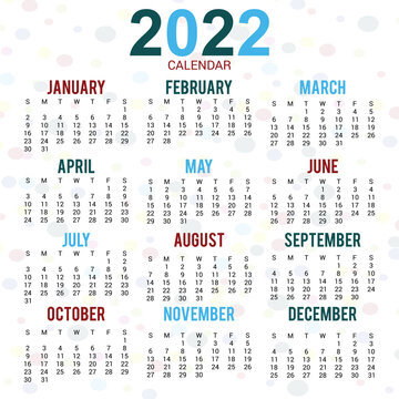 calendar for 2022. New Year calendar 2022 template design Set of 12 Months