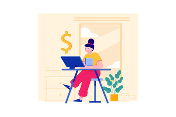 Financial Management Illustration concept. Flat illustration isolated on white background