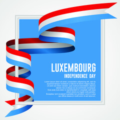 Luxembourg Independence Day. Waving ribbon with Flag of Equatorial Guinea, Template for Independence day. logo, vector, illustration
