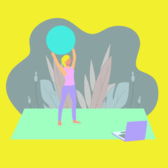 Sports at Home Vector Illustration