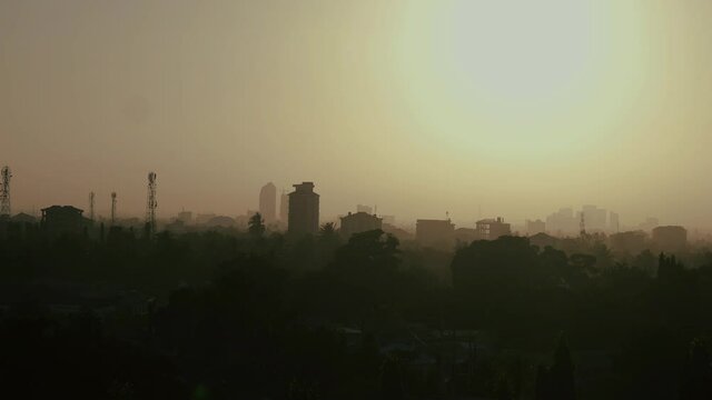 Sunset landscape above the city of Dar E salaam