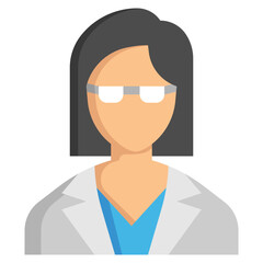 DORTOR WOMAN flat icon,linear,outline,graphic,illustration