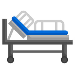 HOSPITAL BED flat icon,linear,outline,graphic,illustration
