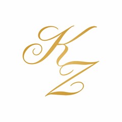 KZ initial monogram kogo - obrazy, fototapety, plakaty