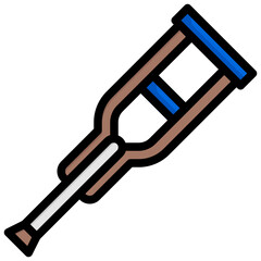 CRUTCHES filled outline icon,linear,outline,graphic,illustration