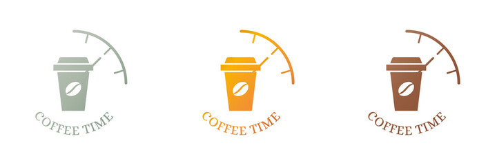 coffee shop logo in vector in different colors