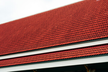 Roof red color isolated on white background.          