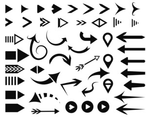 Set arrow icon. Collection different arrows sign. Arrow flat style isolated on white background - stock vector.