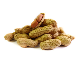 peanuts on white background