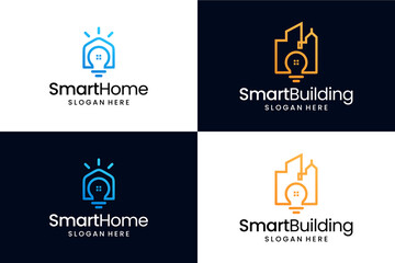 Set of smart bulb combine with home and building