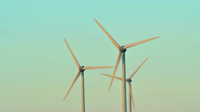 wind turbines in the sky